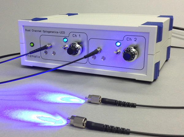 Optogenetics Led in-vivo Optogenetics-LED光源(2波長2軸出射タイプ)|オプトライン-光学製品販売・光学システム設計開発